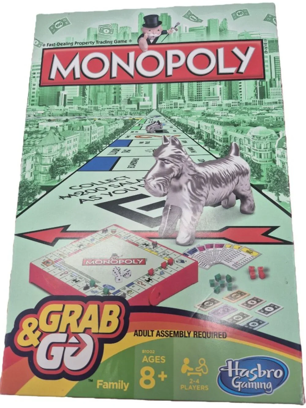 Monopoly Grab & Go Compact Board Game Hasbro Kids Family Travel Version Ages 8+